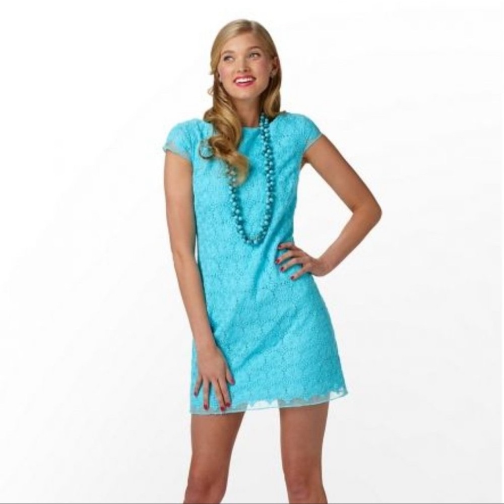 Lilly Pulitzer Jeanette Shorely Blue Dress NWT 14